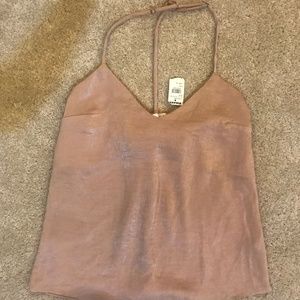Socialite v-neck satin blush cami NWT (XS)